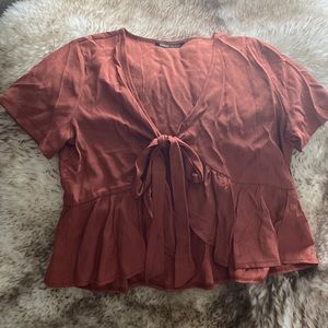 NWOT Tie Peplum Top